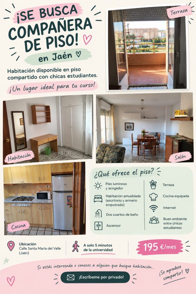Habitación luminosa cerca de la Universidad de Jaén — foto 1